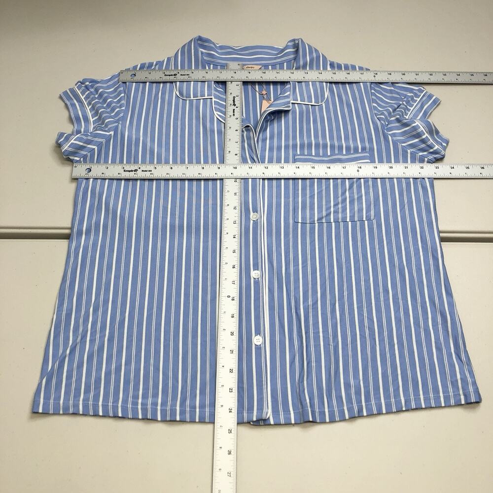 NWT Eberjey Gisele Shortie Short Pajama Set Modal Blend Size XL Vista Blue - Picture 3 of 10